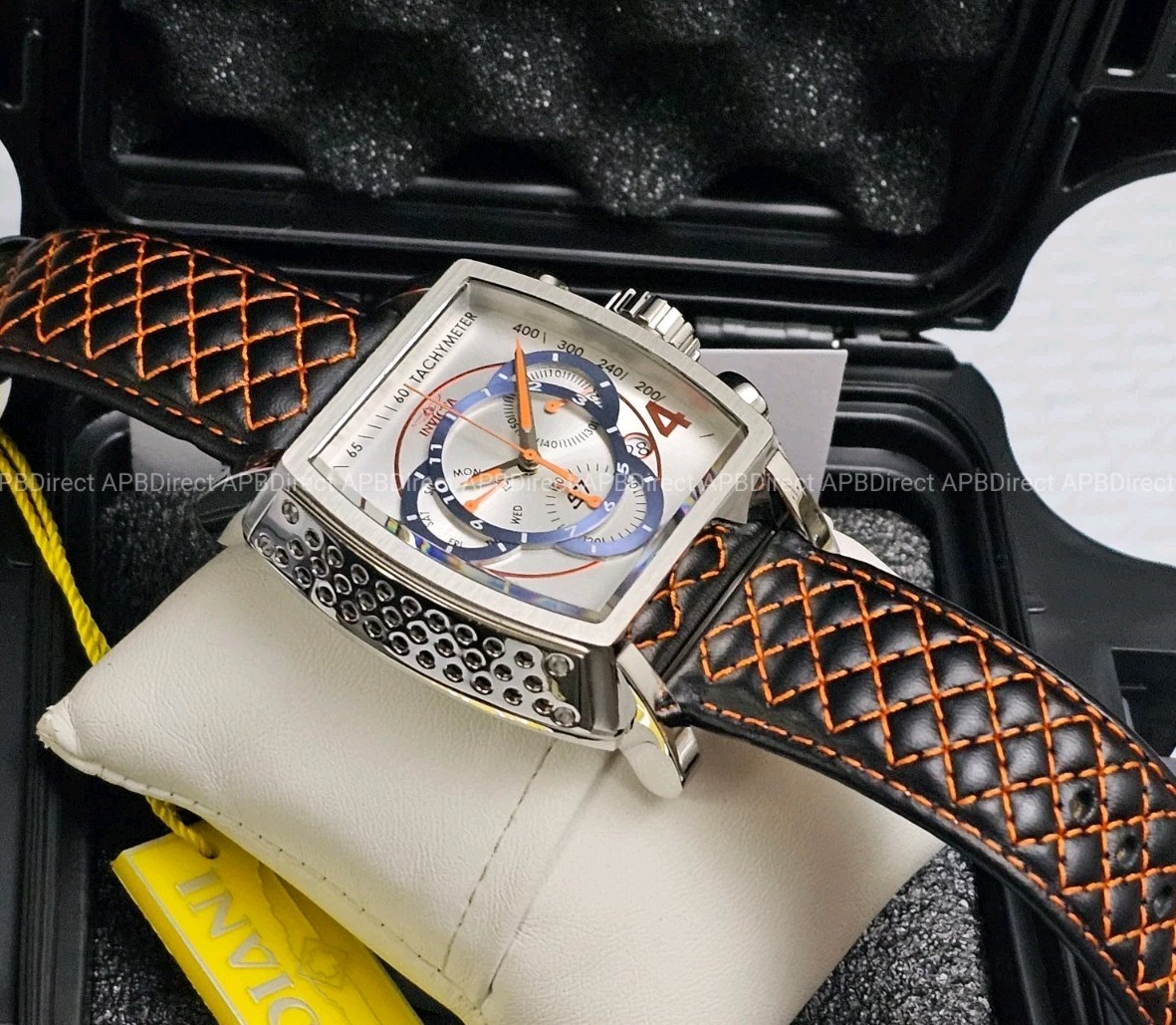 Invicta – S1 Rally – Swiss Z60 Chronograph – Black Orange Leather – Mens Watch