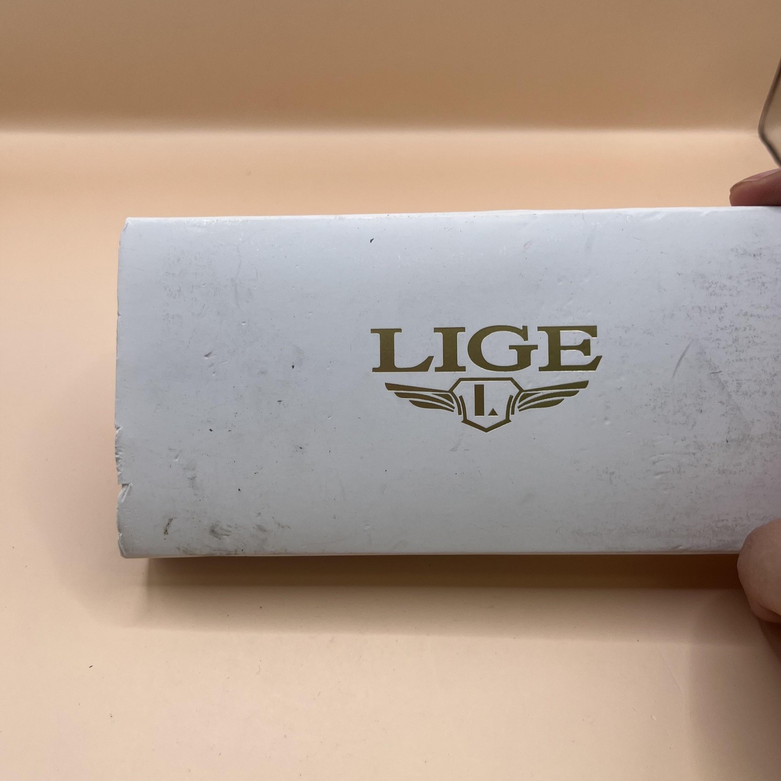 LIGE Watch Mens Quartz Date Two-Tone Stainless Steel White Dial Dress LGB9144-C