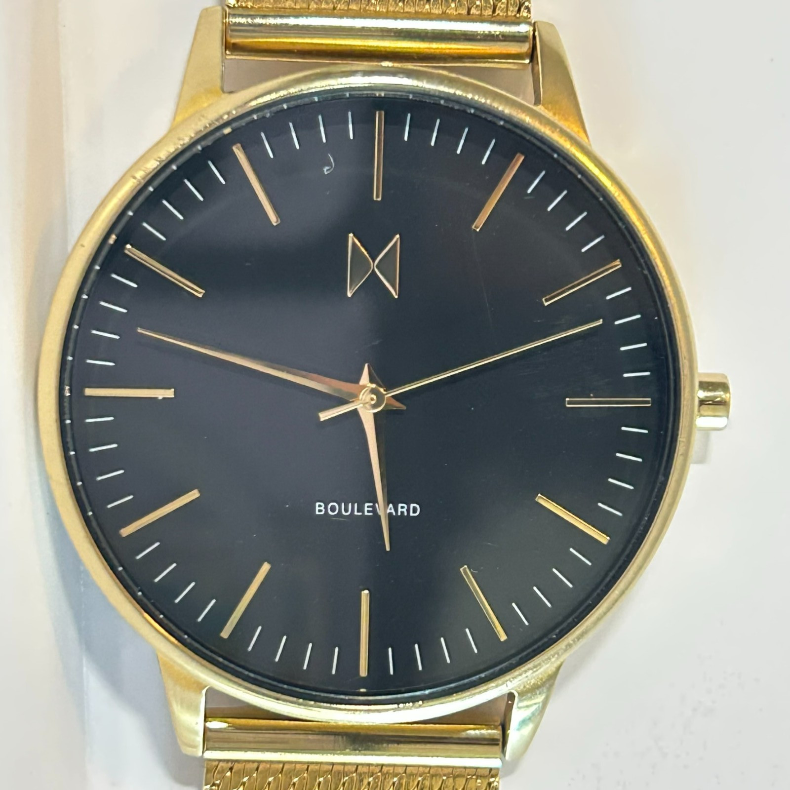 MVMT Boulevard Magnolia Women’s Watch Rose Gold Mesh Black Dial 38mm Qtz working