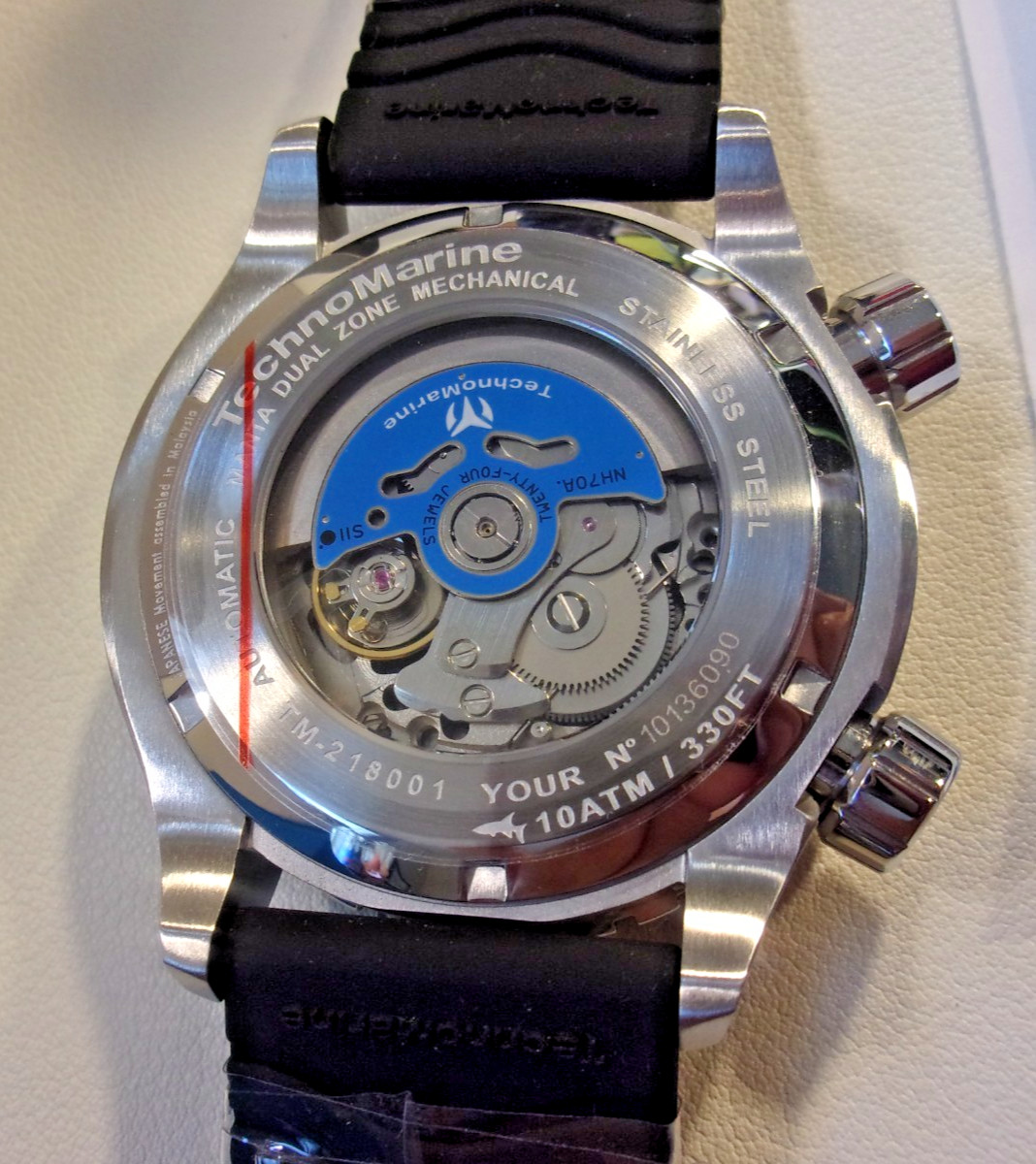 TechnoMarine automatic dual zone. Rotating inner ring. NH70A. 45mm. New in box.