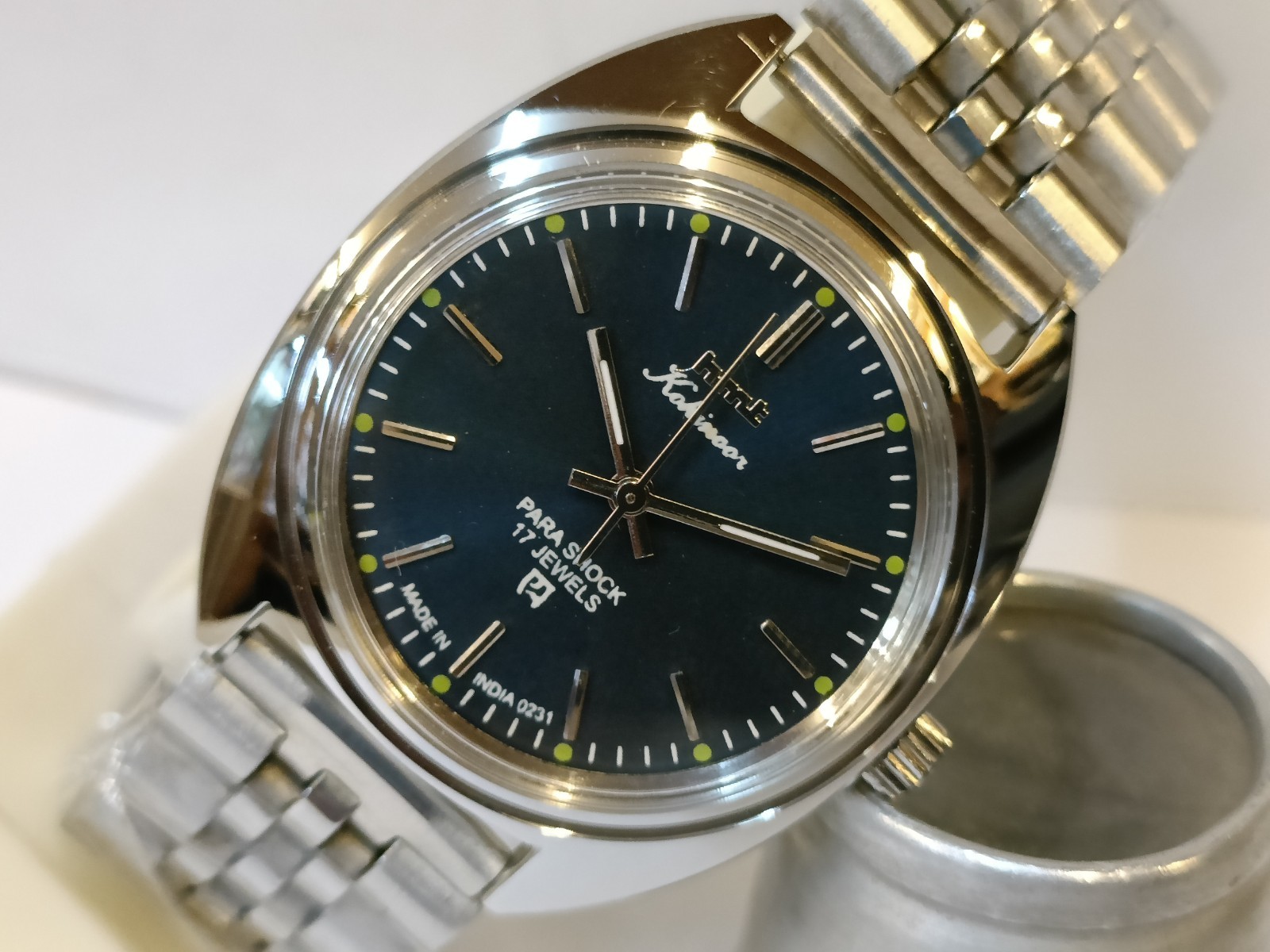 REFURBISHED HMT KOHINOOR 17J WINDING BLUE DIAL 0231 INDIA MEN’S WORKING