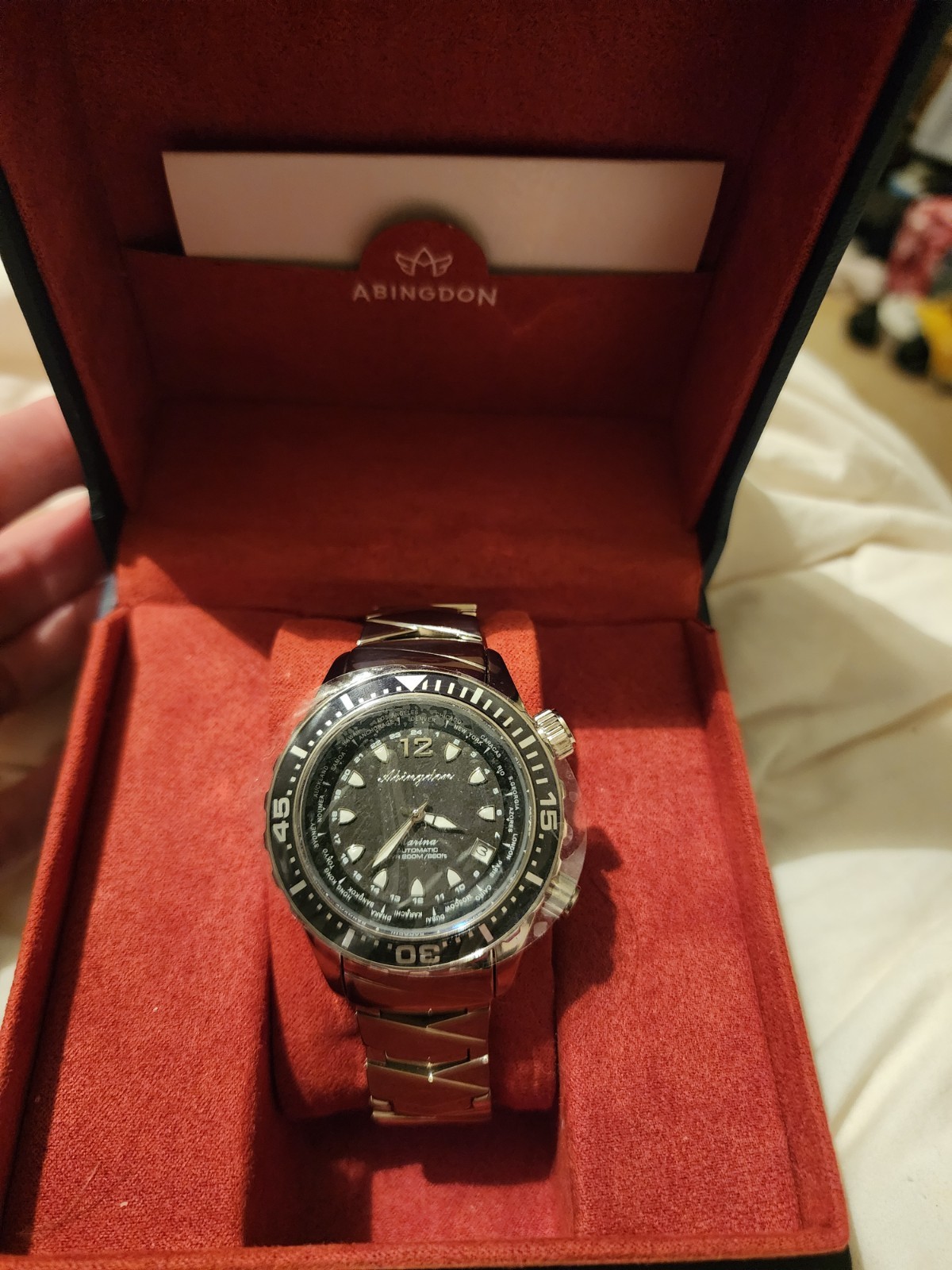 Abingdon Marina Automatic 200m Diver 44mm Date SS Bracelet Box Manual