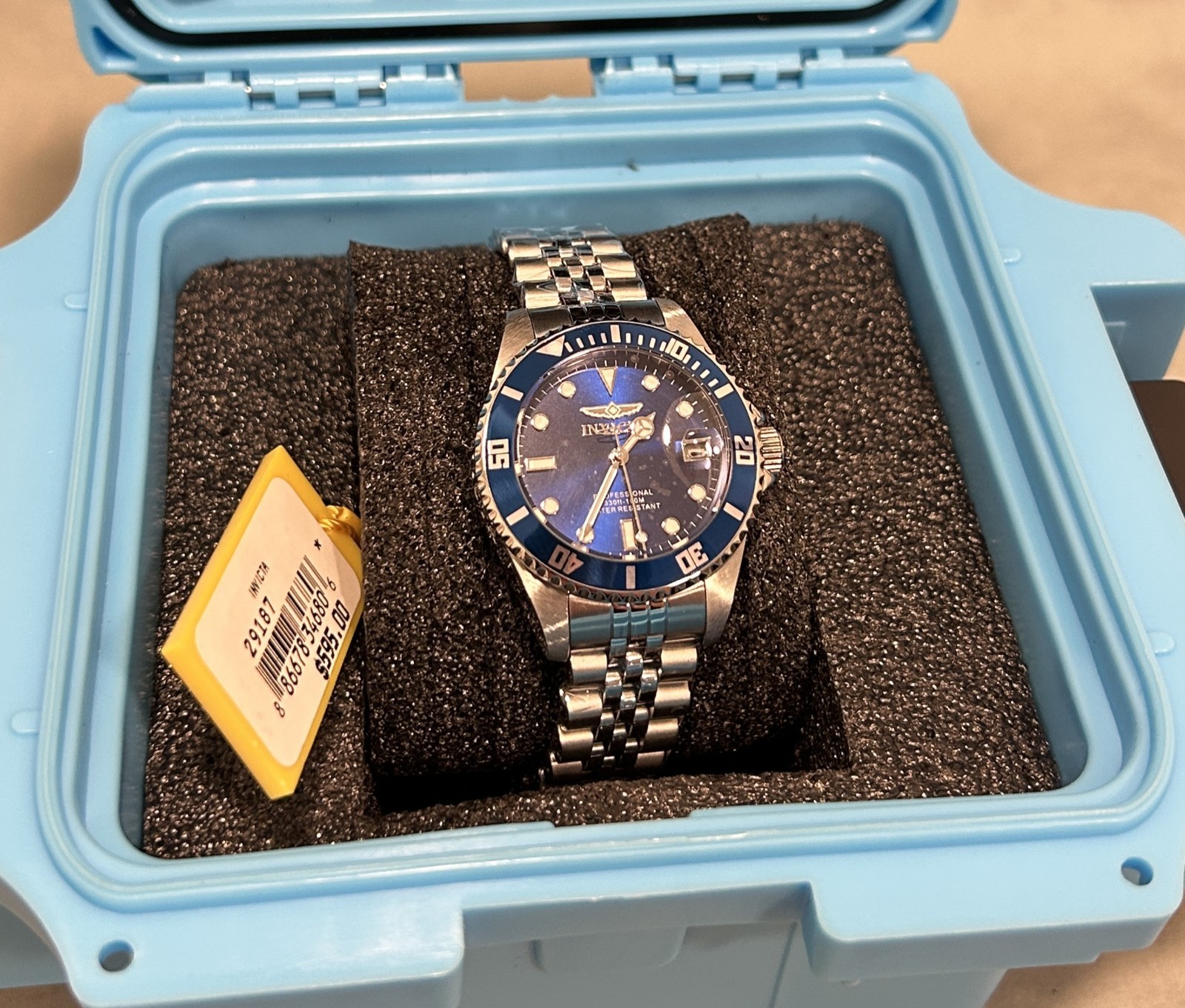 Invicta Pro Diver 29187 Women’s 34mm Blue Dial Quartz Watch NOS Box Tag