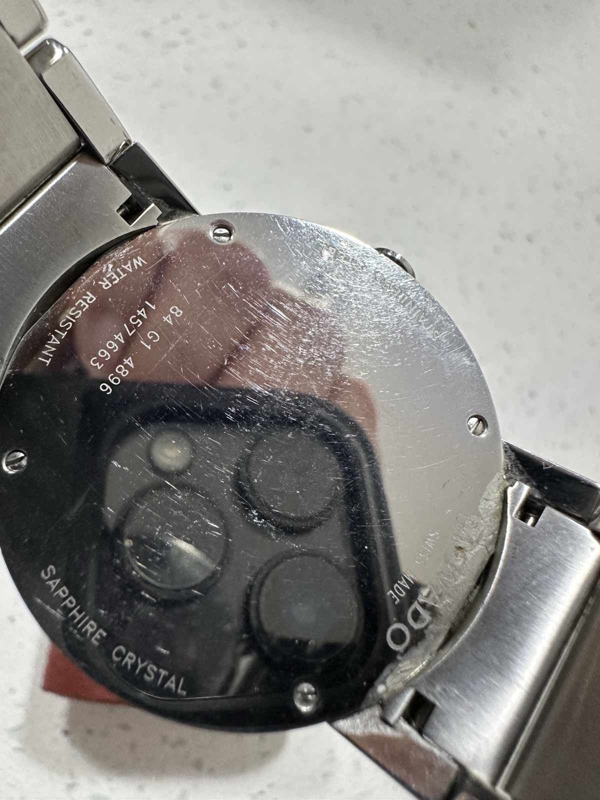 Movado Sapphire Men’s Stainless Steel Watch – Ref 84 G1 4896 Mirror Museum Dial