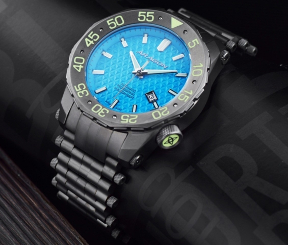 ARAGON A514AQU Sea Charger SII NH35 44mm Aqua Blue Dial Men’s Watch