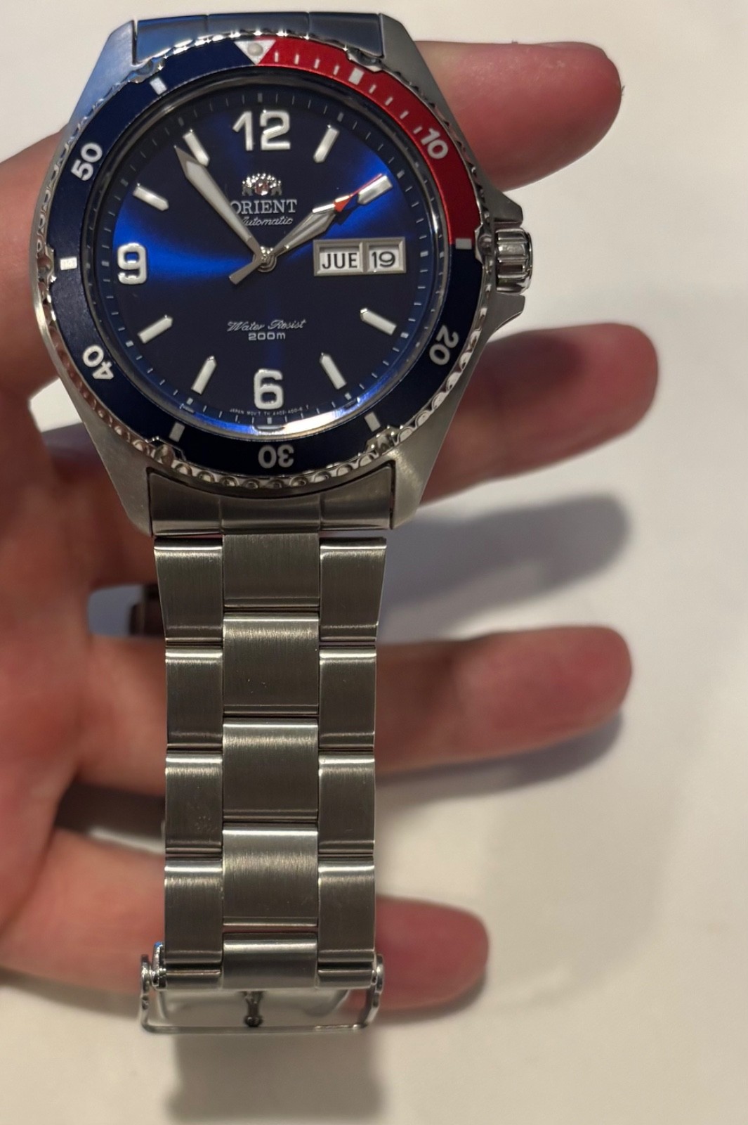 Orient Mako II Automatic Pepsi Diver 41.5mm Blue Dial FAA02009D9 – Excellent