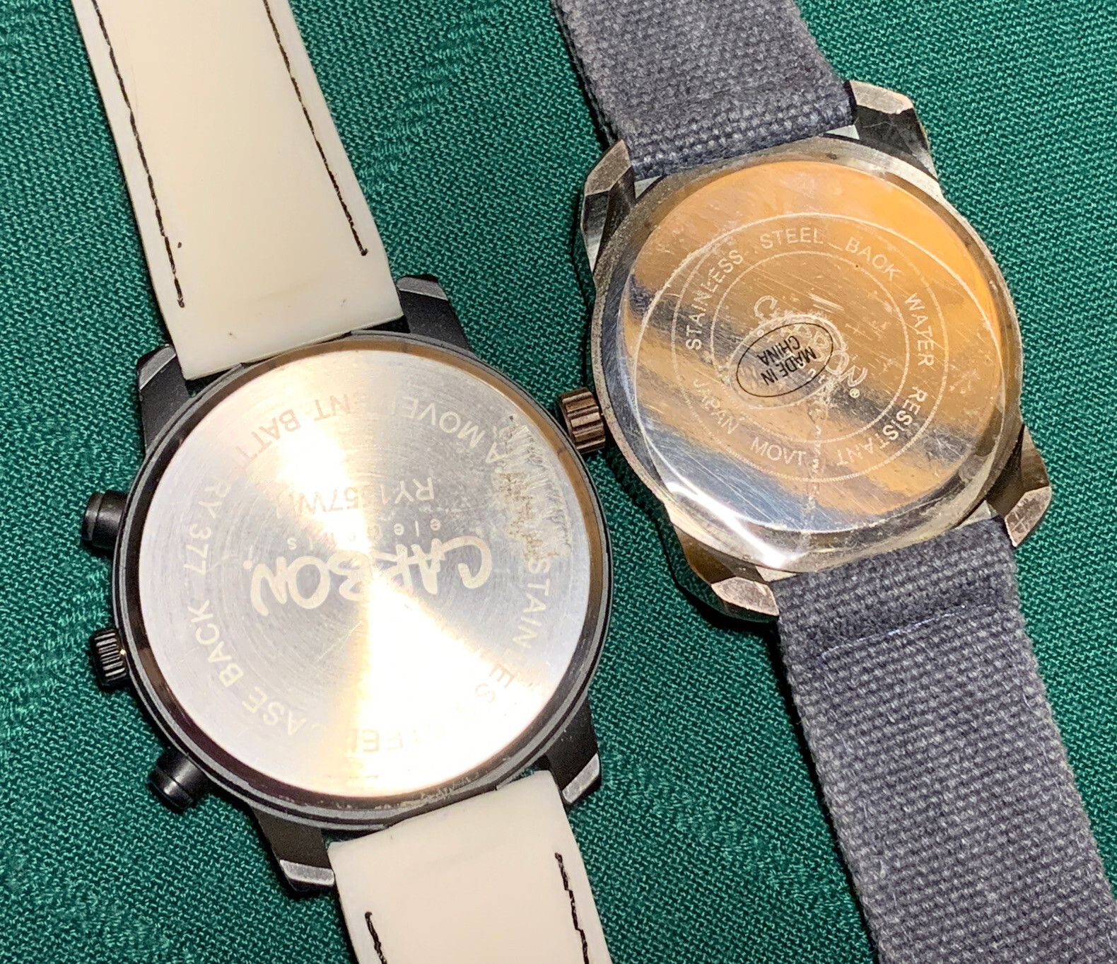 4 Vtg Carbon ELEMENTS Rose Gold Black Blue Red Mens Stopwatch Sports Watch Lot