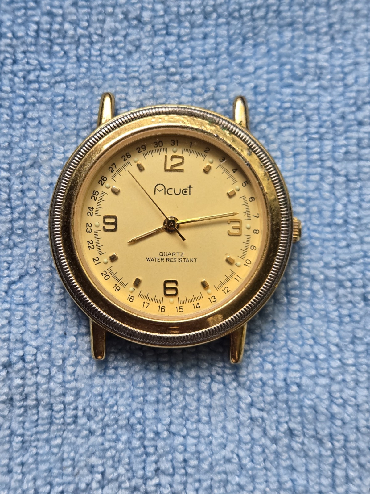Acuet Quartz Water Resistant 18K Gold Plated Japan Movement Watch Only