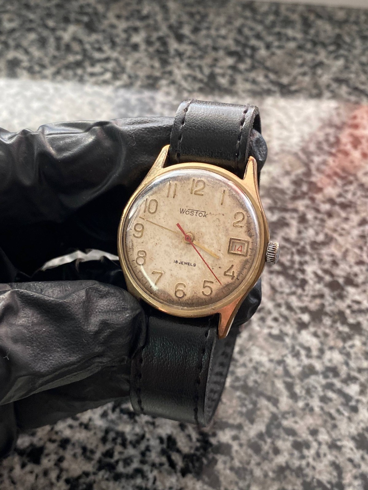 Vintage Rare Wostok Watch Soviet USSR Vostok mechanical Wristwach Gold Plated AU