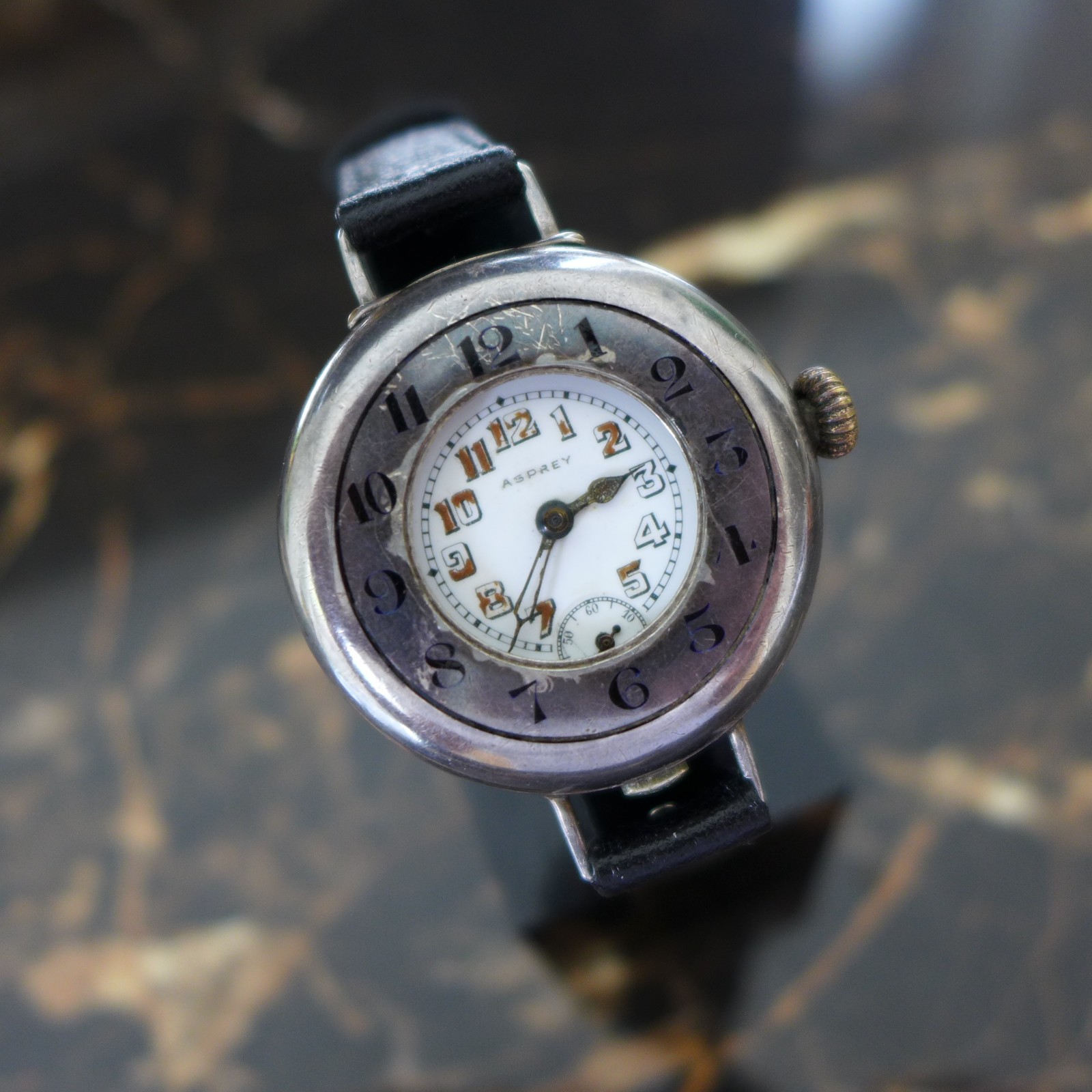 A WW1 1917-18 BRITISH MILITARY ROLEX “ASPREY”OFFICERS TRENCH SILVER HALF HUNTER
