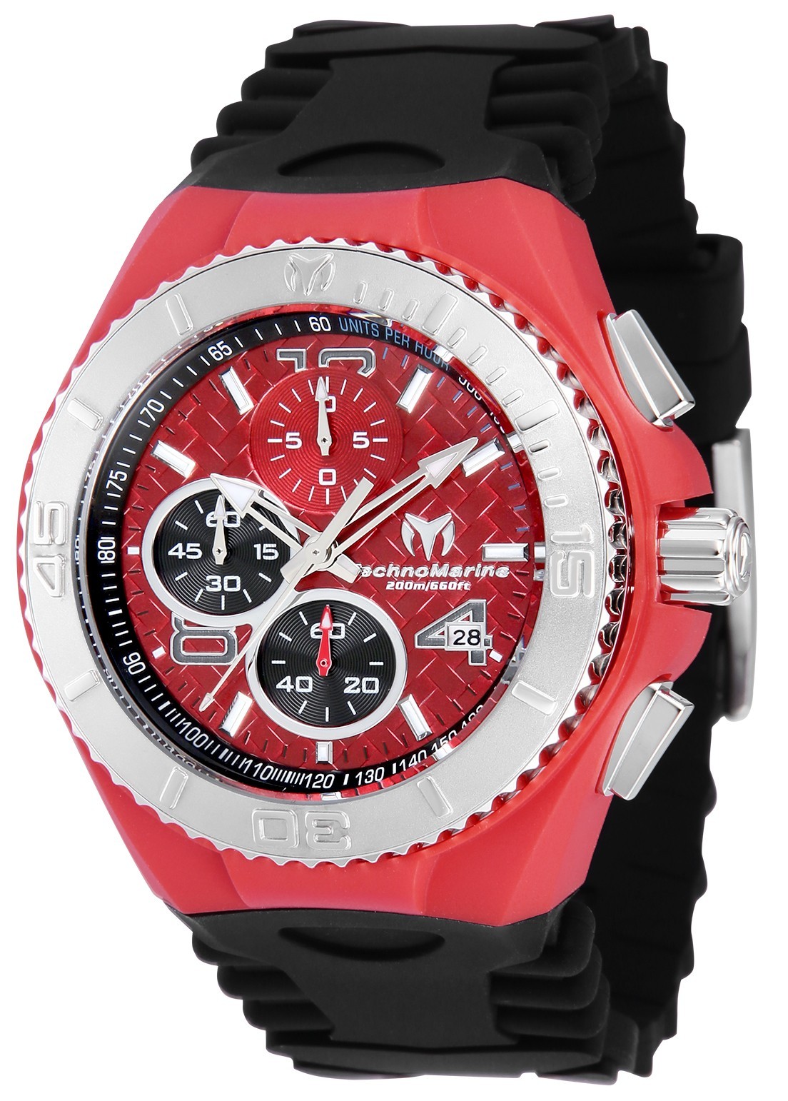TechnoMarine TM-115113 Men’s Cruise JellyFish Red Bezel & Cover Black Strap 46mm