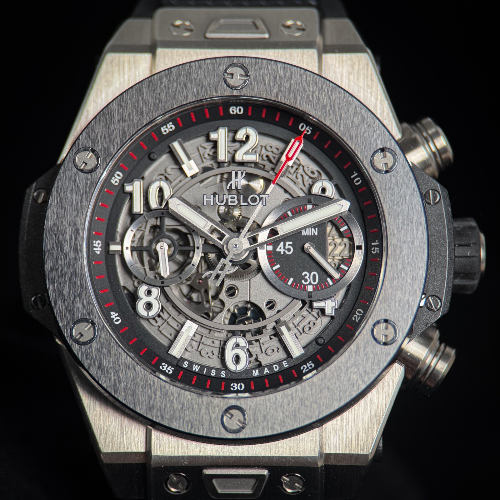 Hublot Big Bang Unico 45mm Titanium Ceramic Skeleton 411.NM.1170.RX Full Set