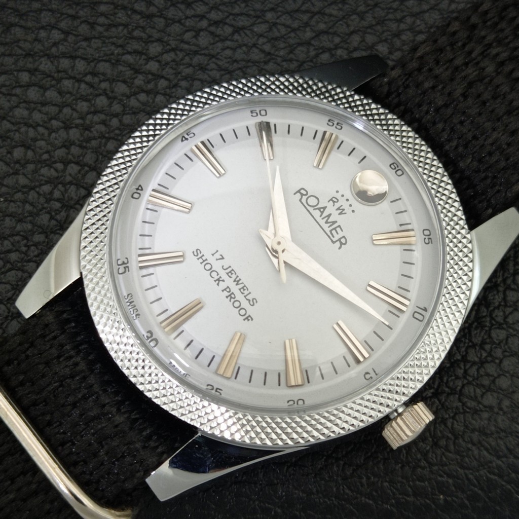 REFURBISHED VINTAGE HAND-WINDING SWISS MENS WHITE COLOR DIAL WATCH a707162-1