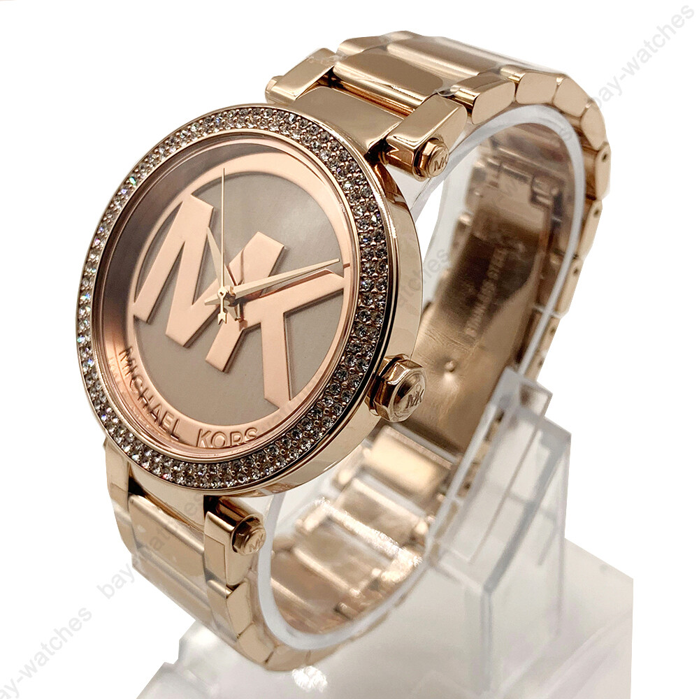 Michael Kors MK5865 Parker Rose Gold MK Logo Dial Fashion Analog Women’s Watch