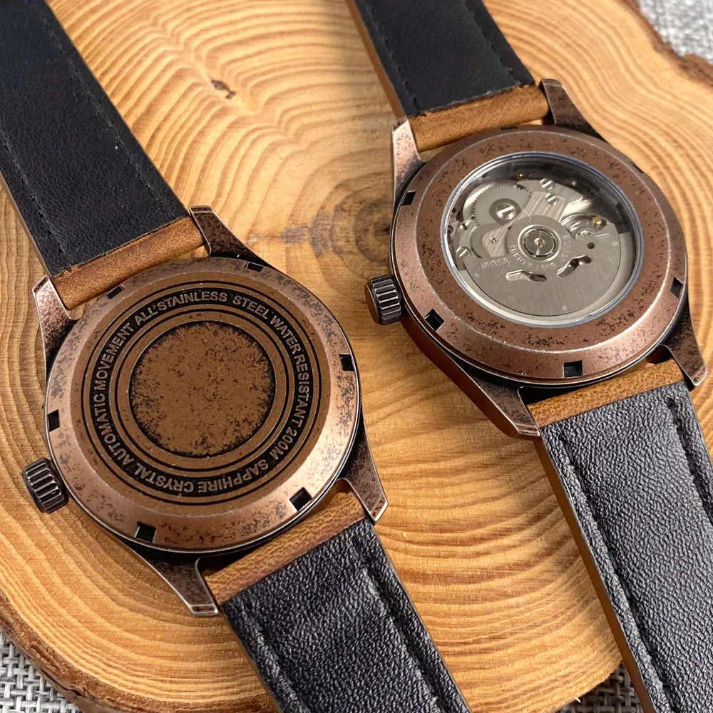 Tandorio 36mm Pilot Retro Mechanical Men’s Watch For Miyota 8215 Sapphire Glass