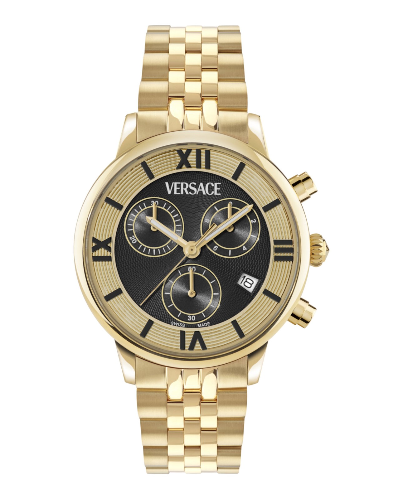 Versace Classic Round Chrono Women’s Watch, Swiss Made Luxury Designer