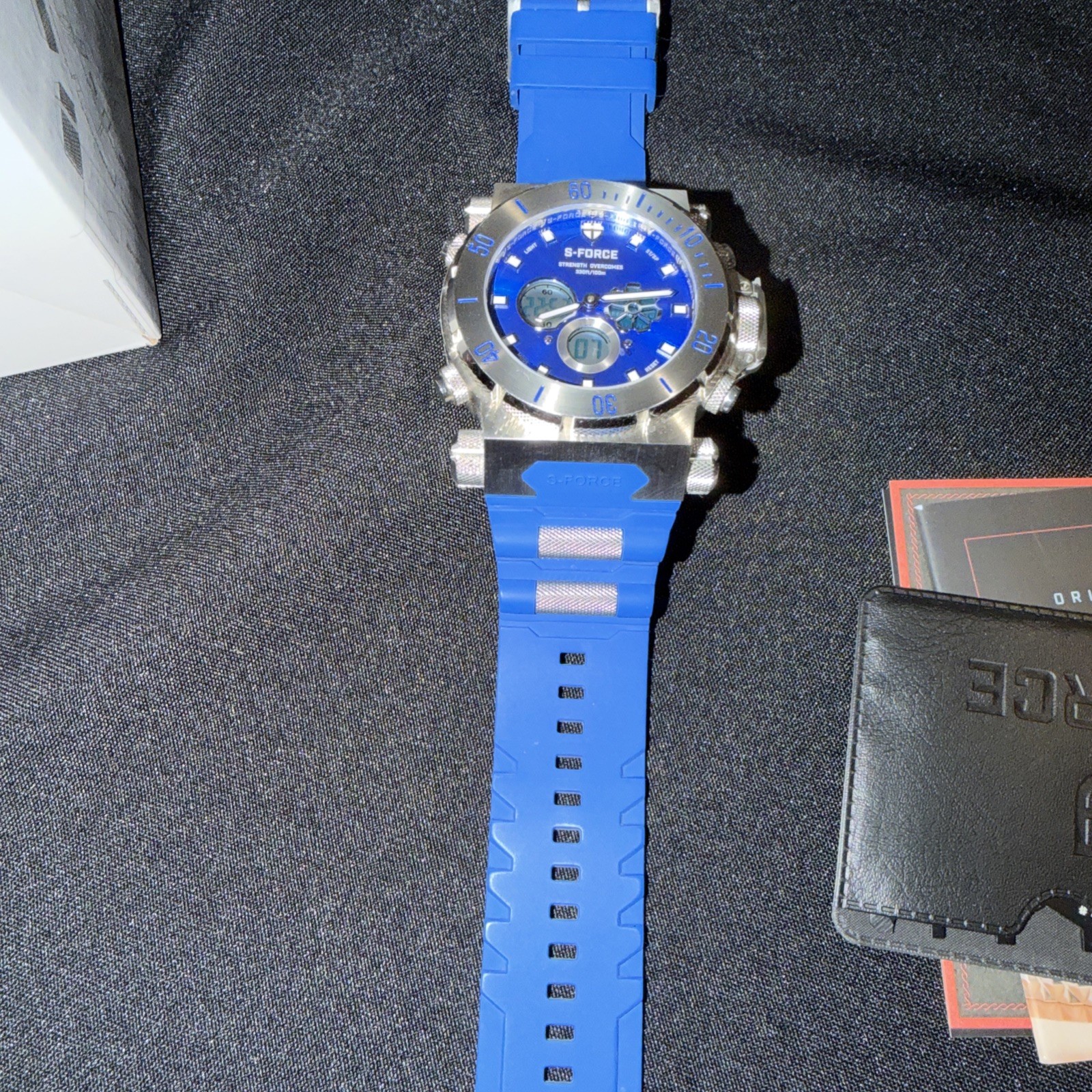 S-Force 50MM Silver Blue Watch. Preloved
