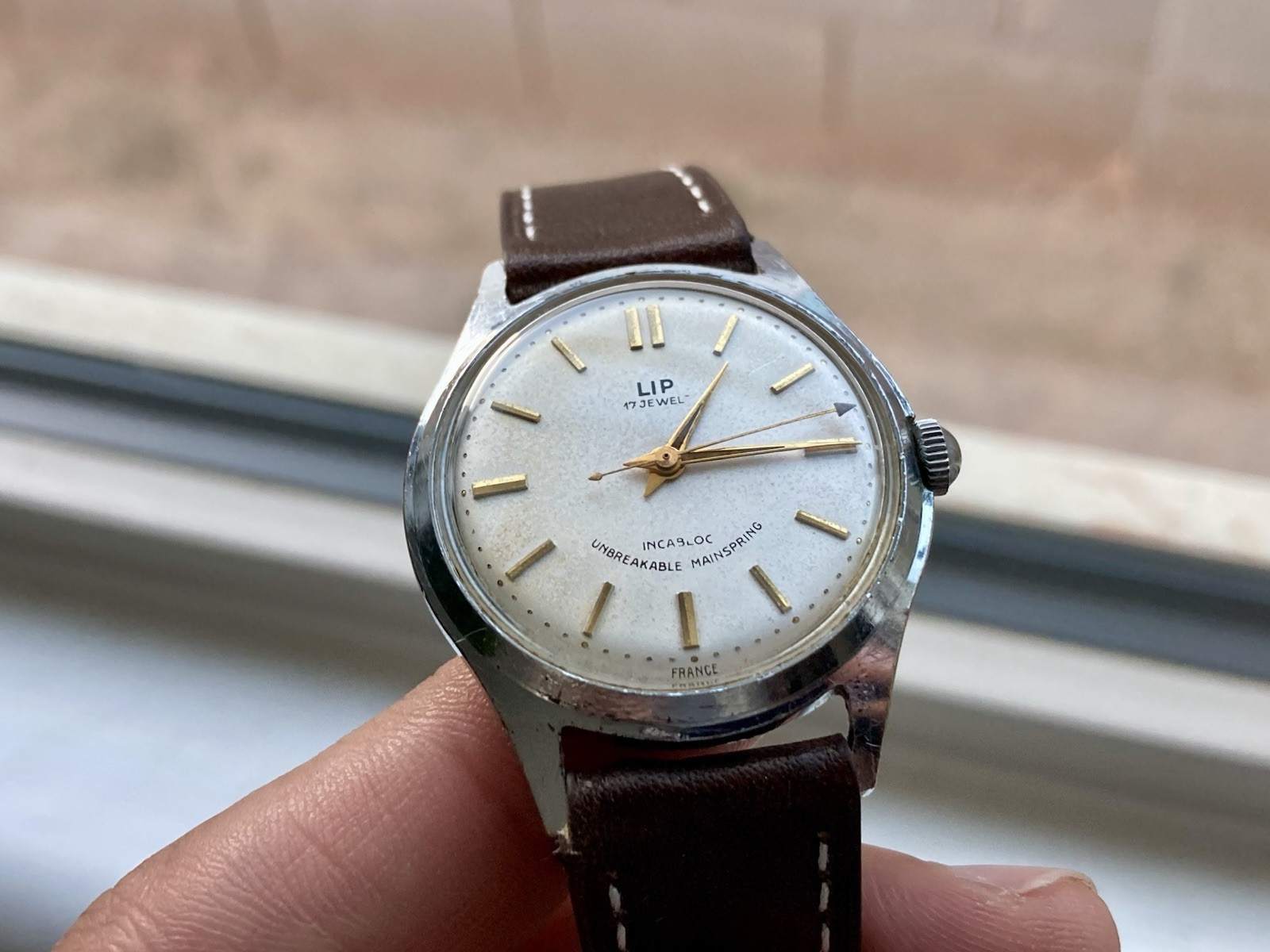 Vintage LIP Mens Mechanical Incabloc Wrist Watch RUNS WELL France 1960s Gents