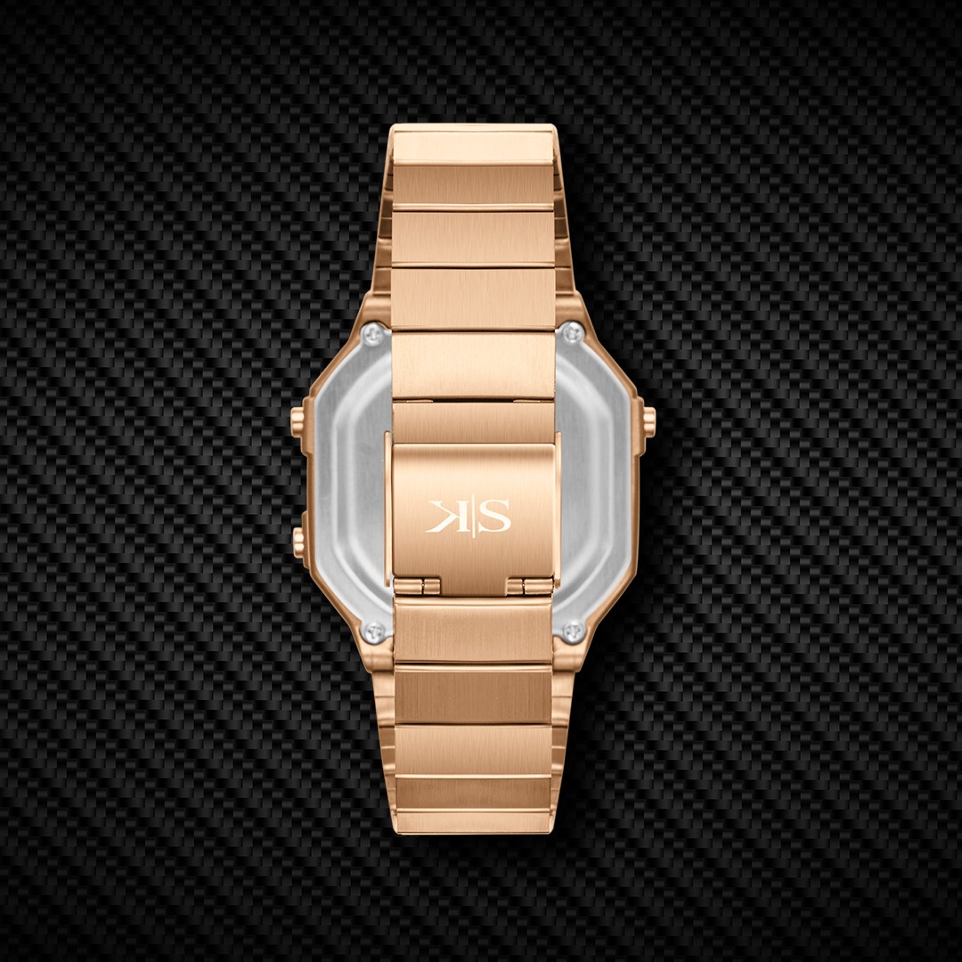 Kenneth Scott Women’s Digital Watch | Rose Gold Dial, 43mm, 50 m (5 ATM)