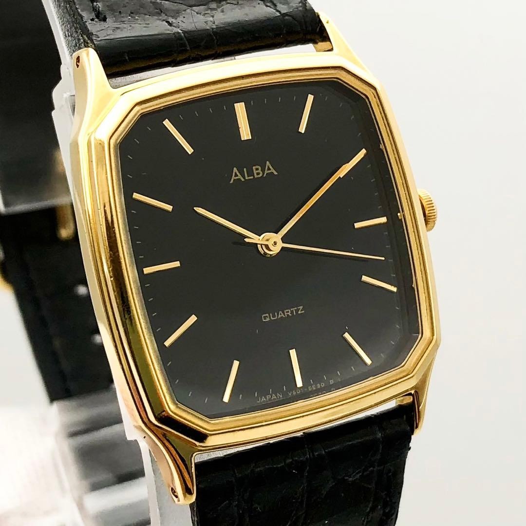 ALBA V501-5C30 Quartz Gold Black 27.9mm Unisex Watch