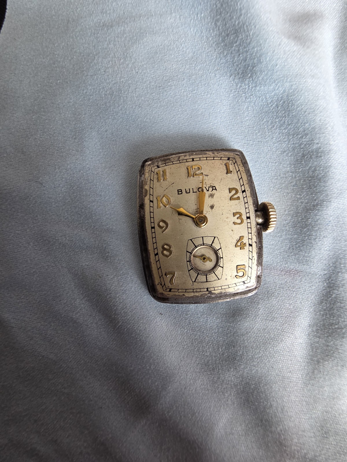 Bulova Senator 8AE Mvt Yellow Gold RGP 1940’s Tank Running Vintage Mens Watch