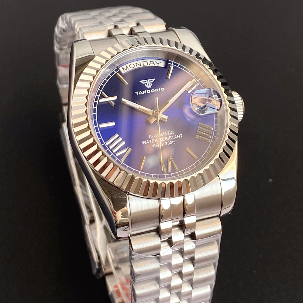 Tandorio 200M Dive 36mm 39mm Date Week Sunburst Dial Roman Number NH35 Men Watch