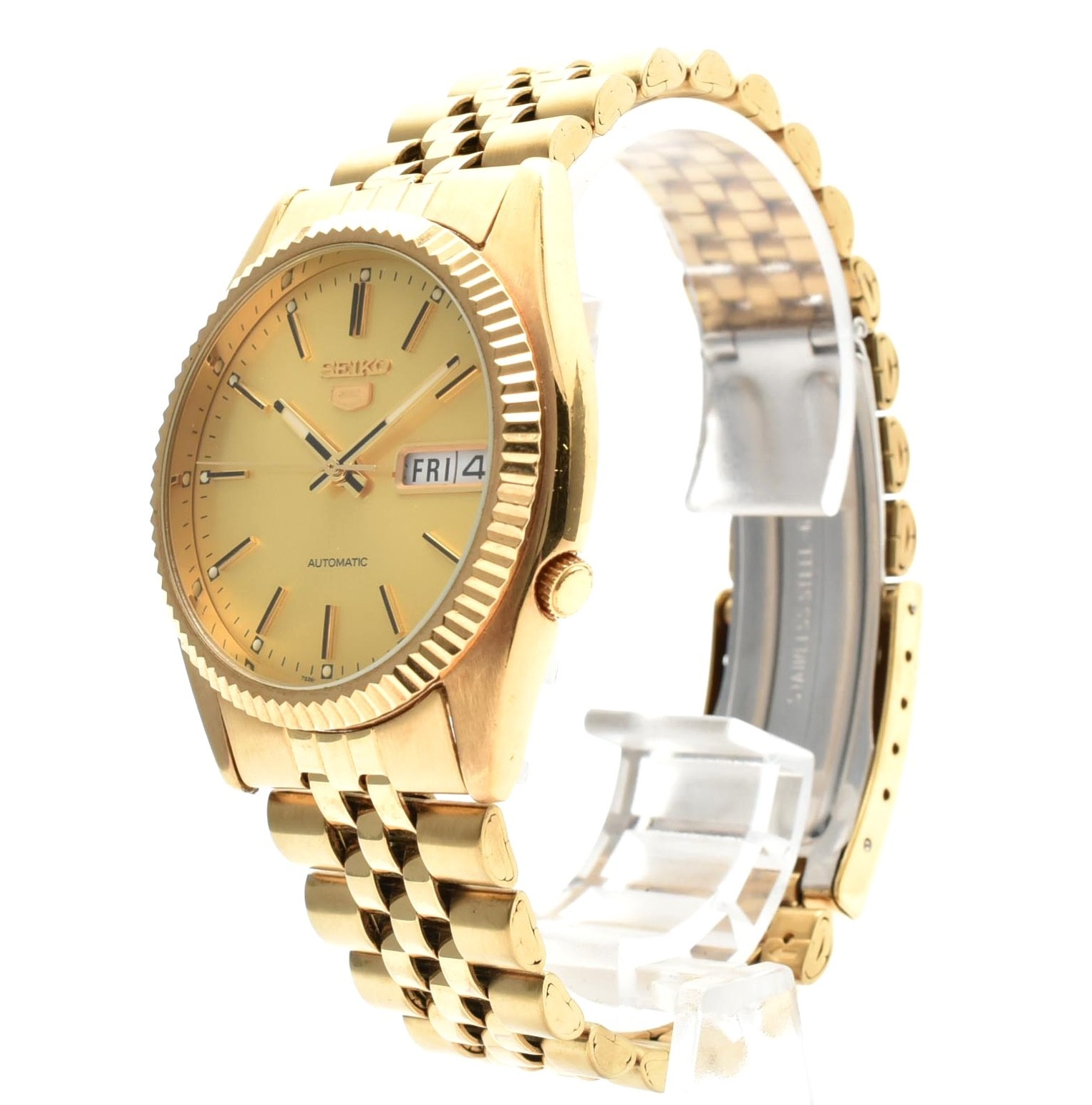 Vintage SEIKO 5 7S26-0500 SNXJ94 Gold Dial Automatic Men’s Watch JAPAN