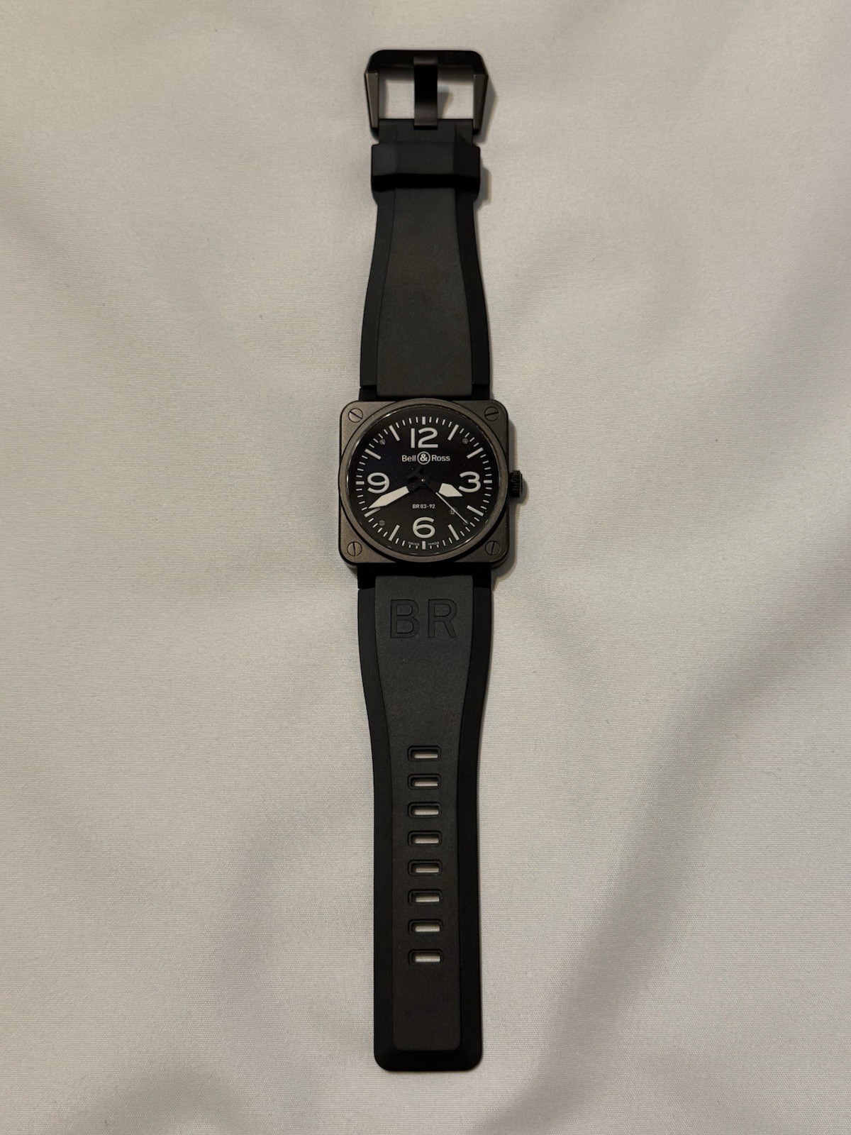 BELL & ROSS BR03-92-S Matte Black Ceramic and Stainless Steel w/ Box and Strap