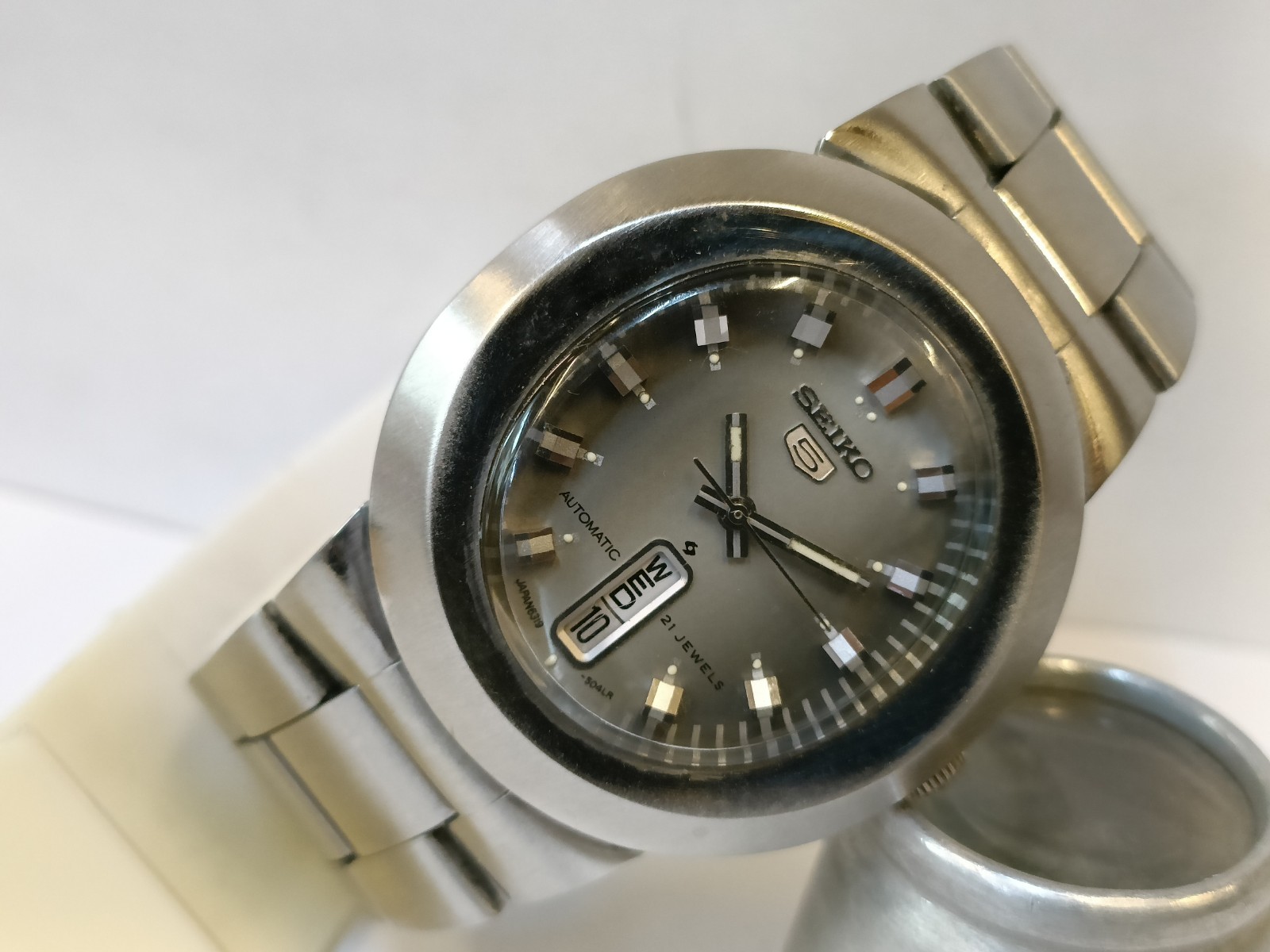 VINTAGE SEIKO 5 21J AUTOMATIC GRAY DIAL 6319-5030 JAPAN MEN’S WORKING CONDITION