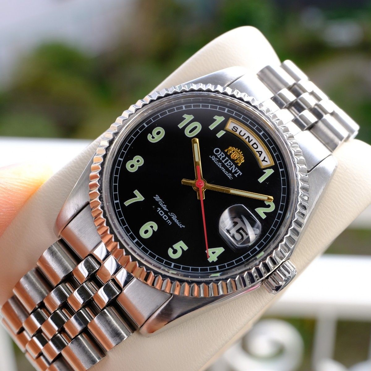 excellent condition ORIENT President Day Date with luminous dial (OH completed F
