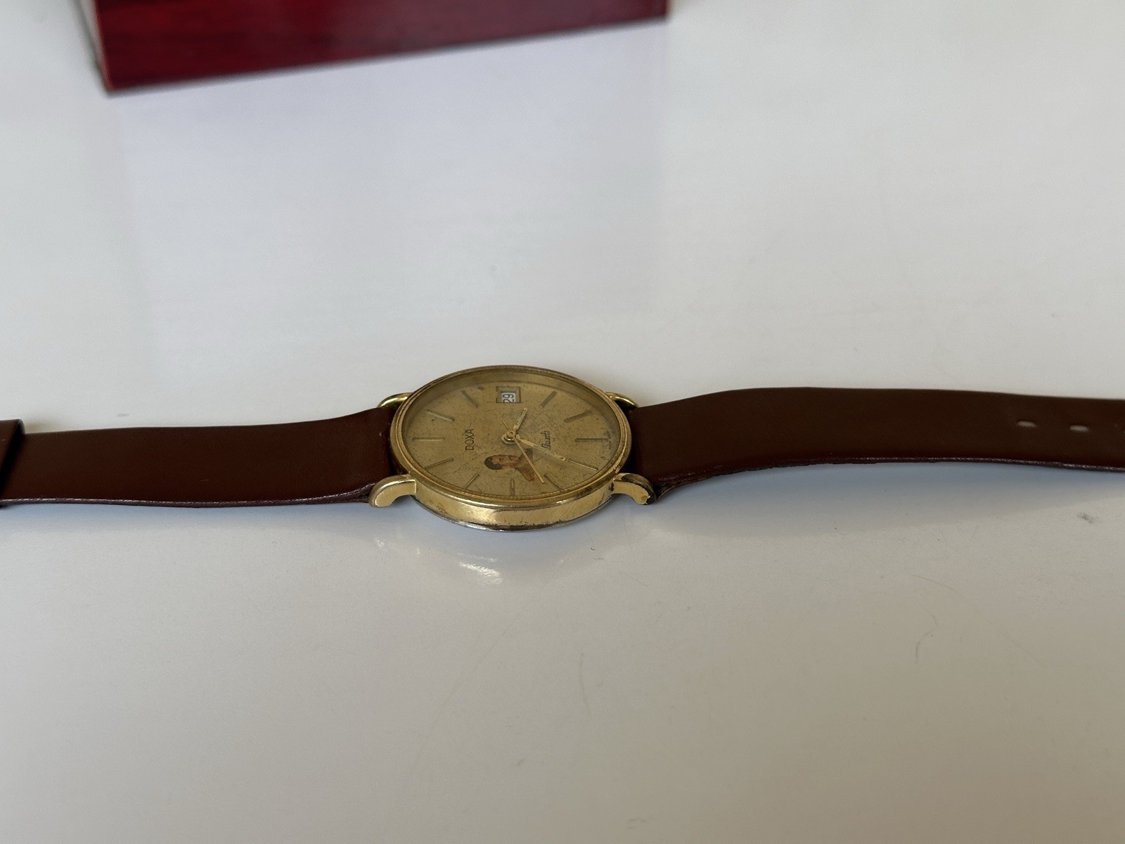 1980s Vintage Doxa Saddam Hussein Iraq Gift Watch Quartz 32mm Rare Authentic
