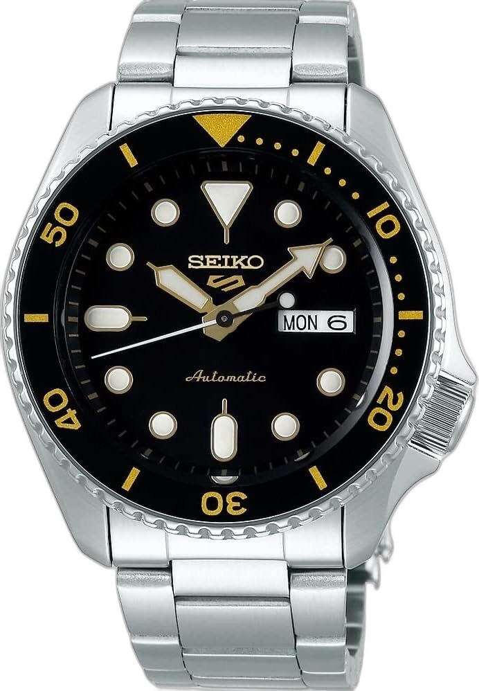 SEIKO SRPD57K1 Automatic Watch Stainless Steel Black Silver New