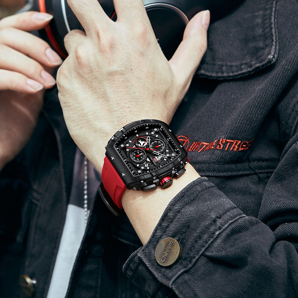 MINI FOCUS Men Watch Silicone Rectangle Date Wristwatch Military Boy Sport Watch