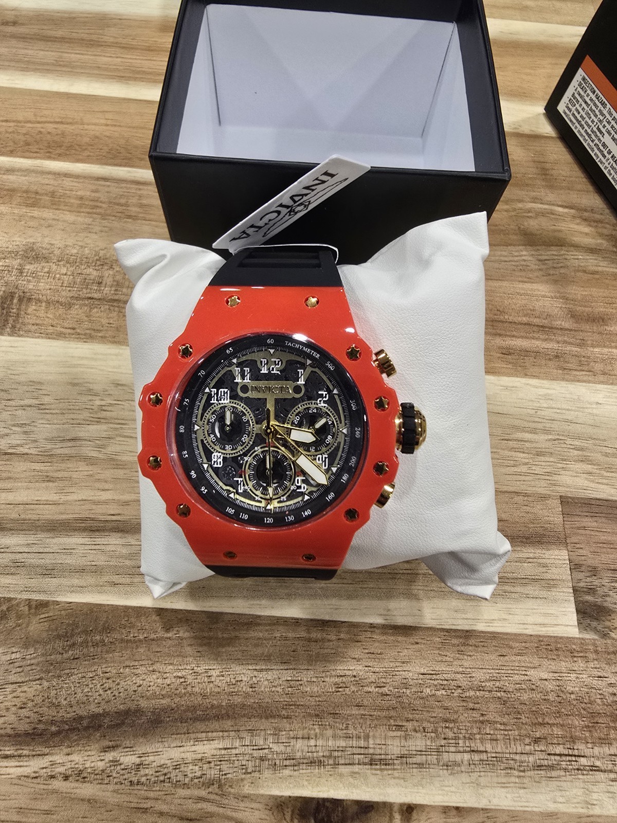 Invicta Racing Vaulthan Men’s Watch – 44mm 69685 Red W/ Black Band New