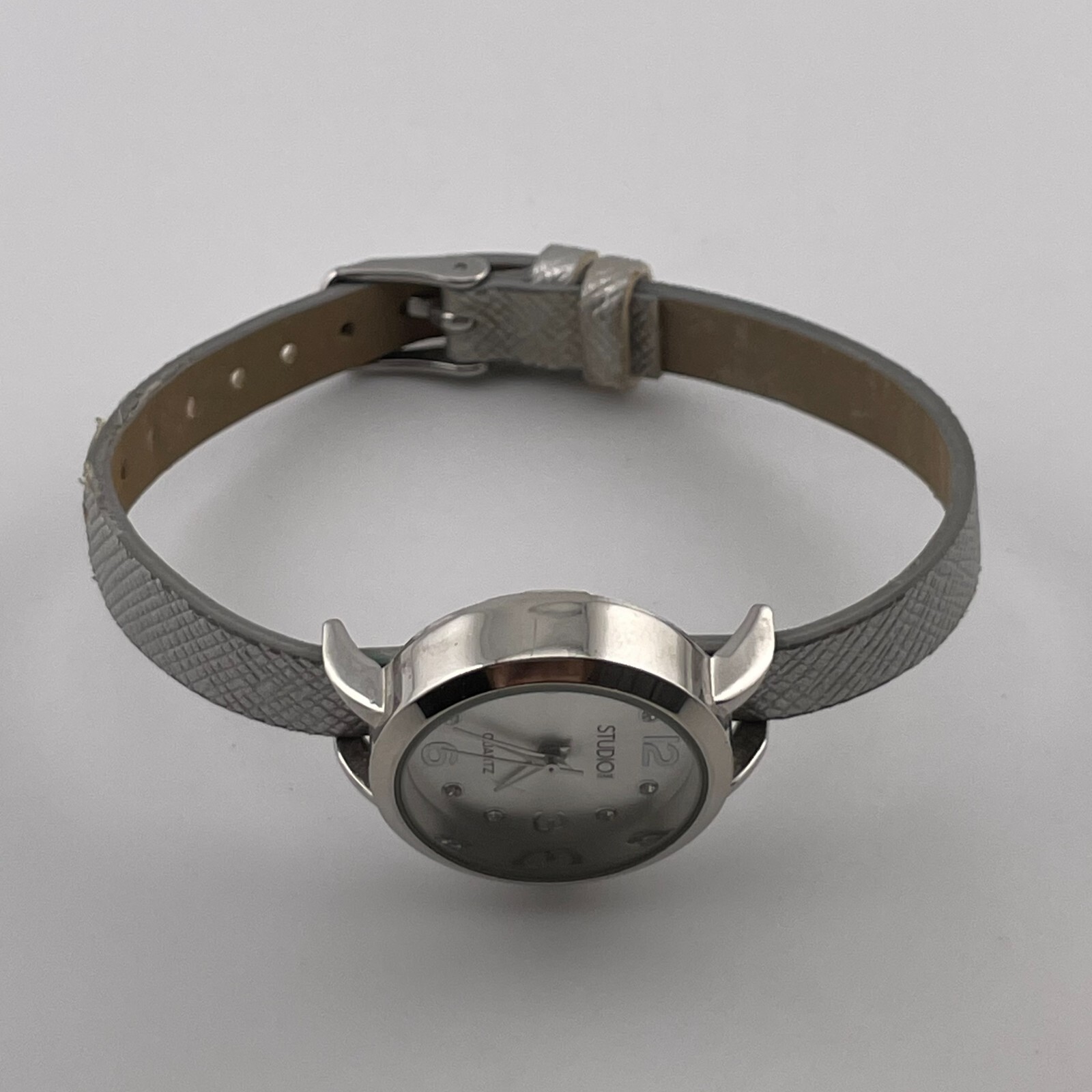 Studio Time Watch Womens 26mm Case One Piece Gray Strap Quartz Three Hands