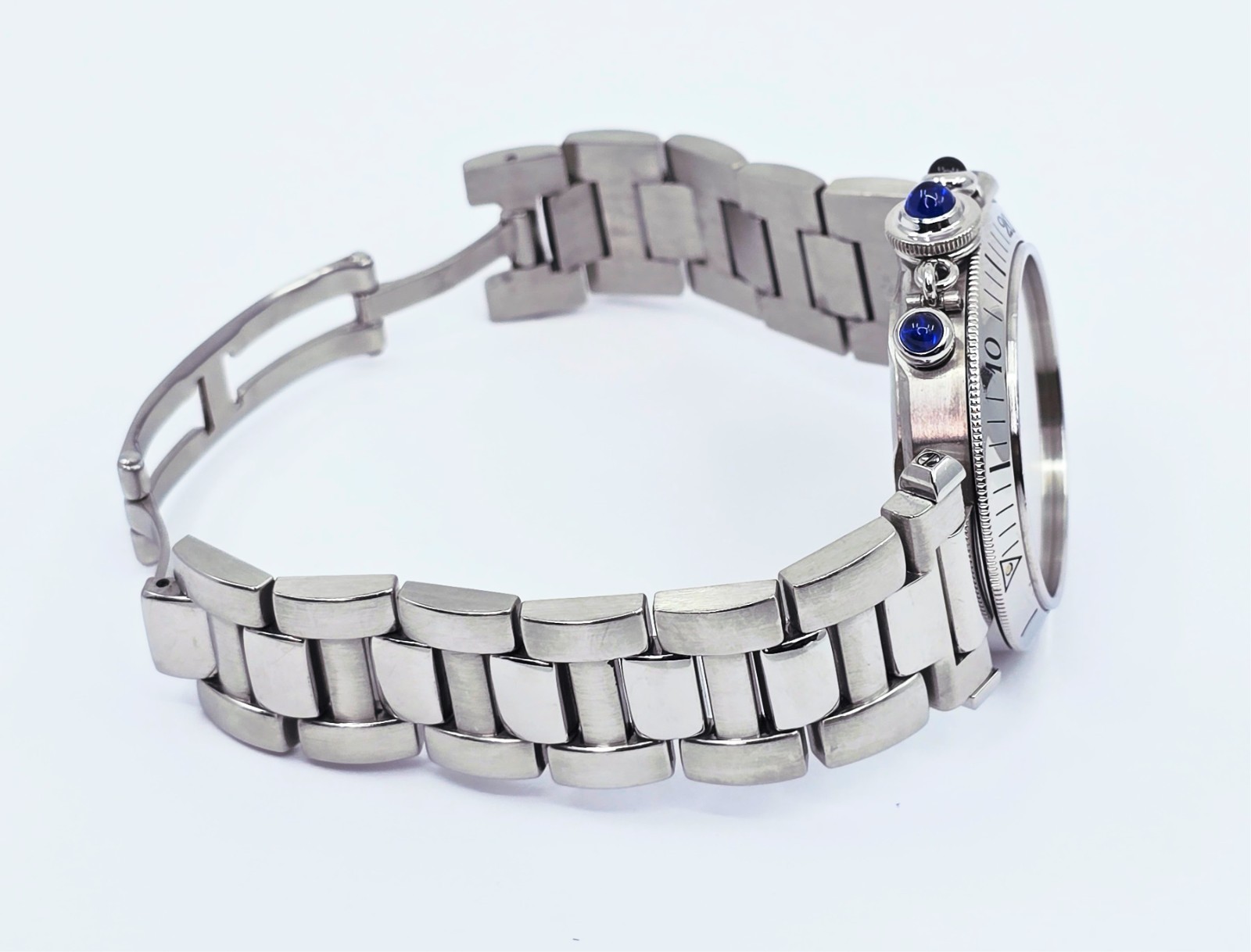 Cartier Pasha De Cartier Chronograph Quartz 38mm Stainless Steel Watch Ref 1050
