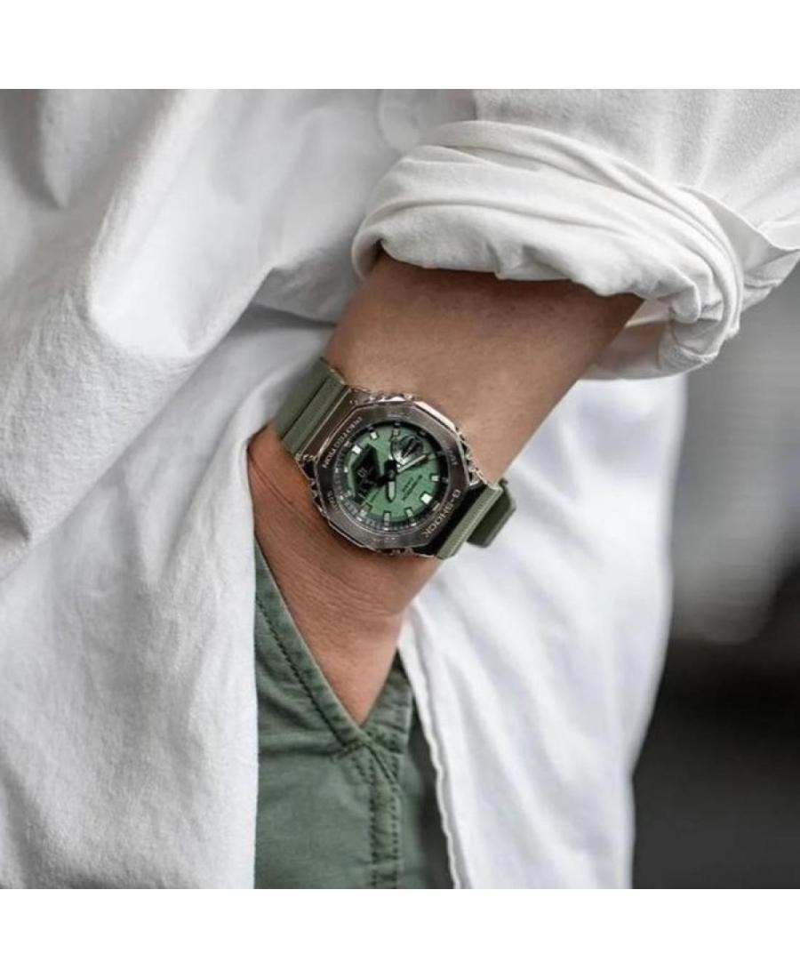 CASIO Men Digital Quartz Casual Watch Classic Dress Green Dial Waterproof Round