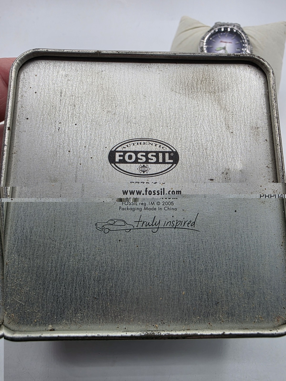 Fossil Snap-on Watch 41mm Stainless Steel Date Glow In Dark New Battery 7″