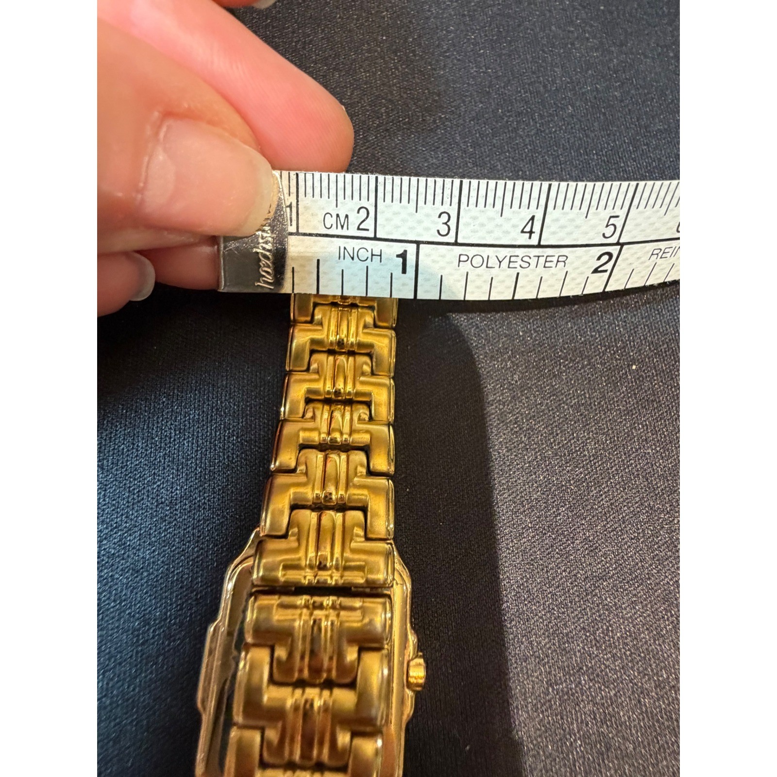 Lassale Seiko Gold Tone Square Face Watch 7N89-5A29 Date Sapphire Crystal 7in