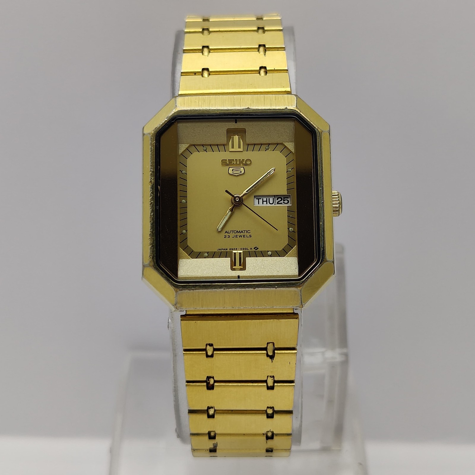 Seiko 5 Automatic 23 Jewels 2949-5120 Gold Day & Date Japan Vintage Men’s Watch