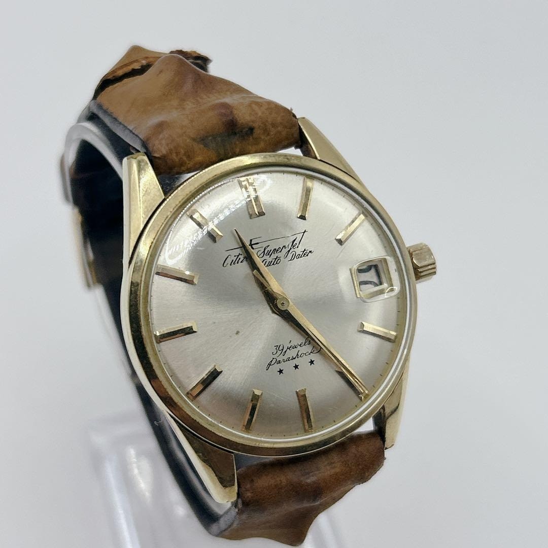 Vintage CITIZEN Super Jet Auto Dater 14K Gold Filled 39 Jewels Automatic Watch