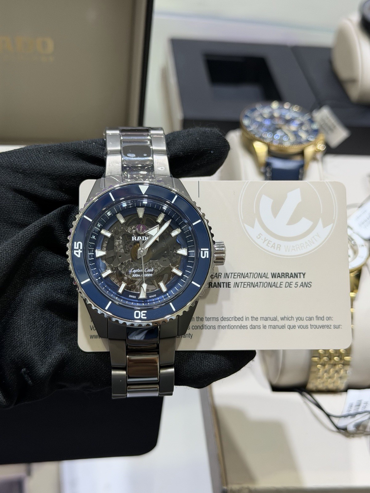 New Rado Captain Cook 43MM High-Tech Ceramic Blue Dial Men’s Watch R32128202