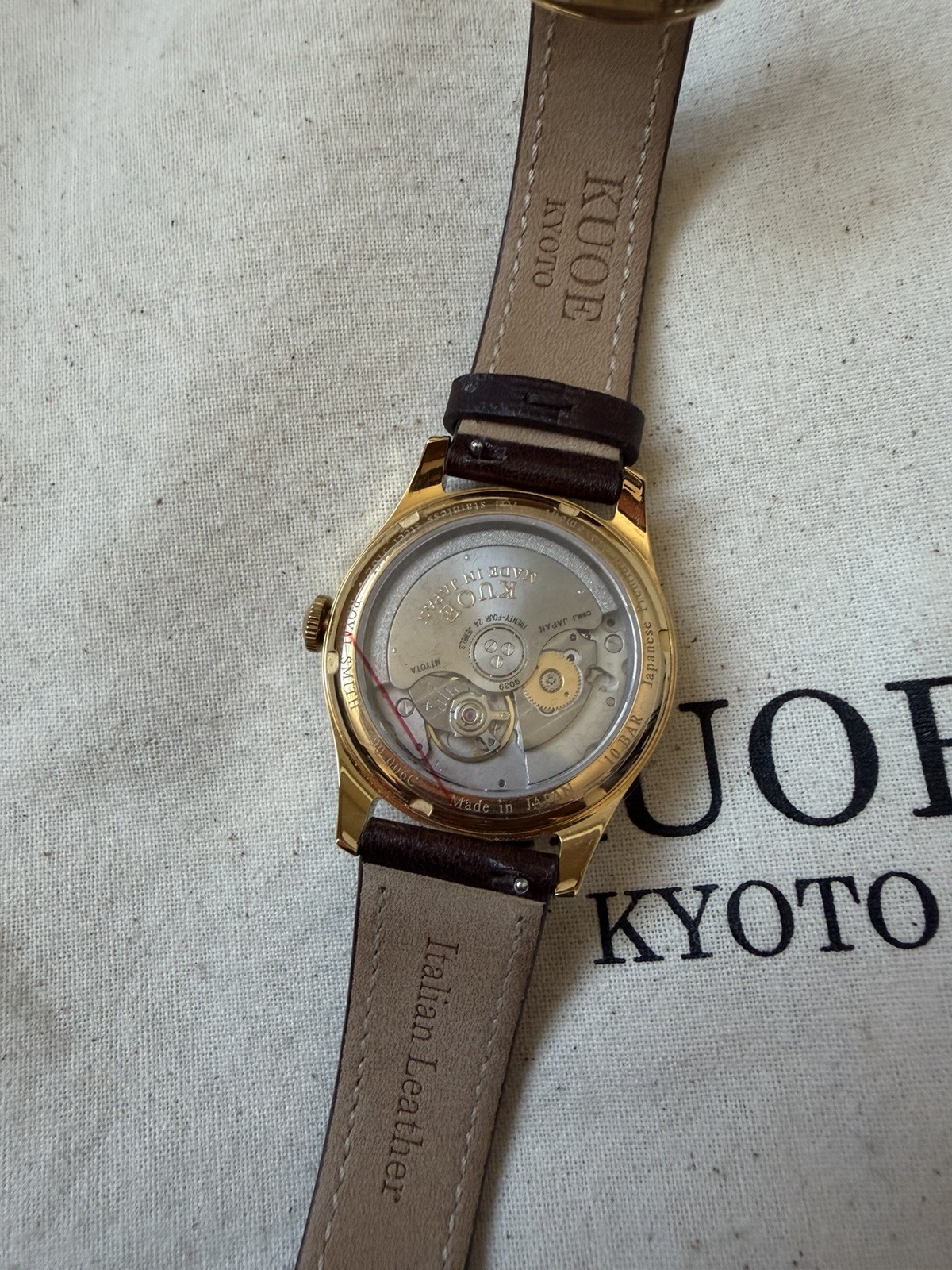 [NEAR MINT] KUOE Royal Smith 90-006 Mechanical Watch Gold Case Ivory Dial
