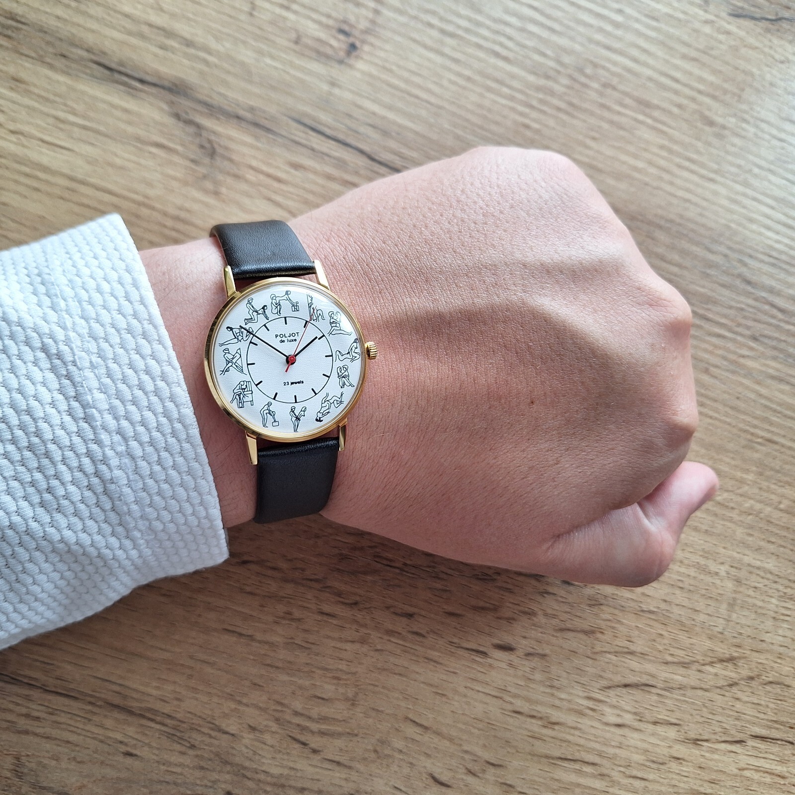 Rare Poljot KAMASUTRA watch 23 jewels slim white classic mechanical watch