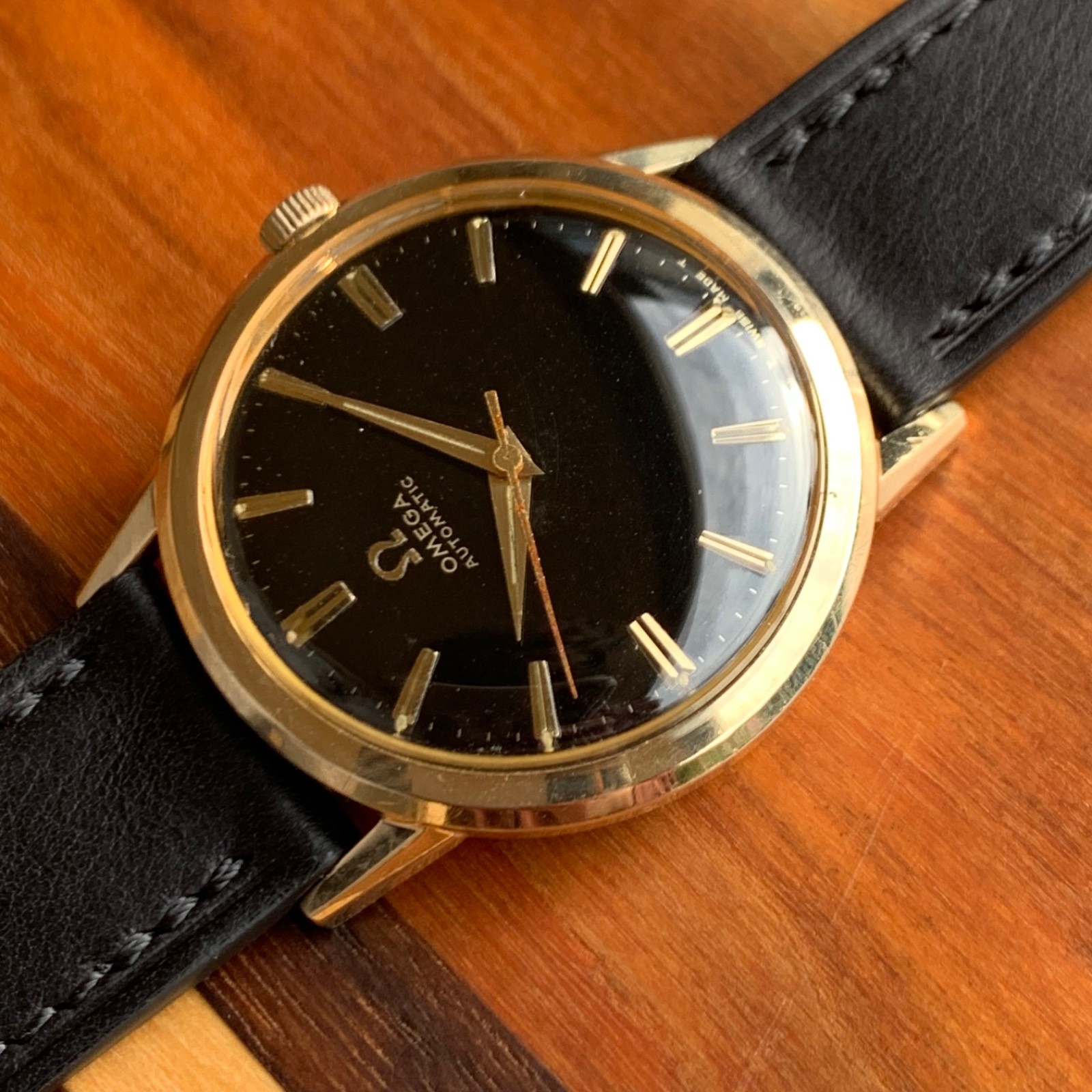 1966 Omega Original Black Dial Ref. LU6304 Automatic Cal. 550 Gold Filled Watch