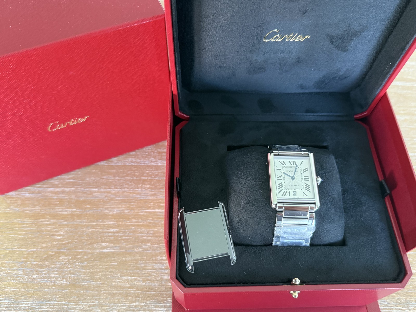 Cartier Tank Must Extra Large Automatic Stainless Steel bracelet Watch WSTA0053