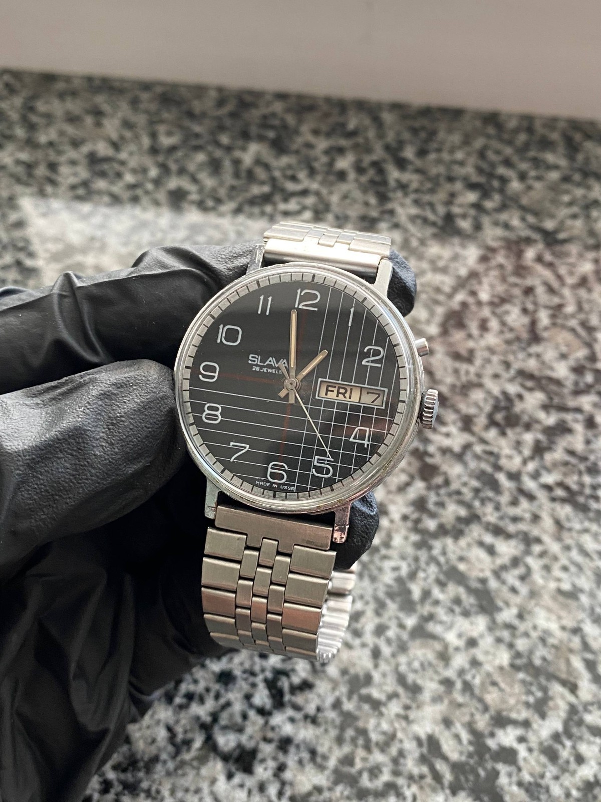 Vintage Slava Watch Soviet mechanical Original Wristwach 26 jewels Rare
