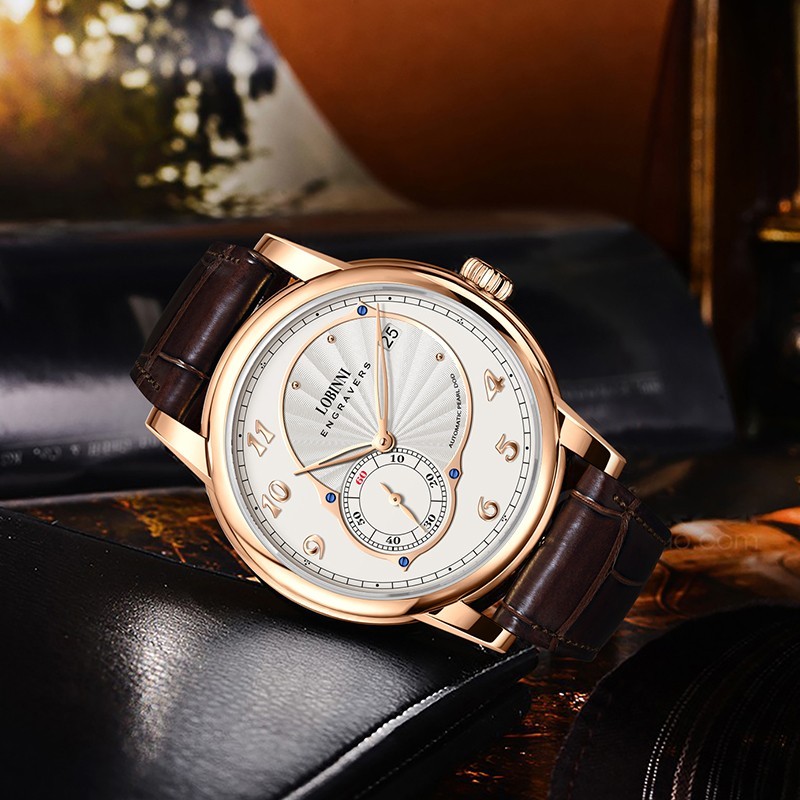 LOBINNI Men Automatic Watch 40mm Mechanical Wristwatch Hangzhou 5000 Micro Rotor