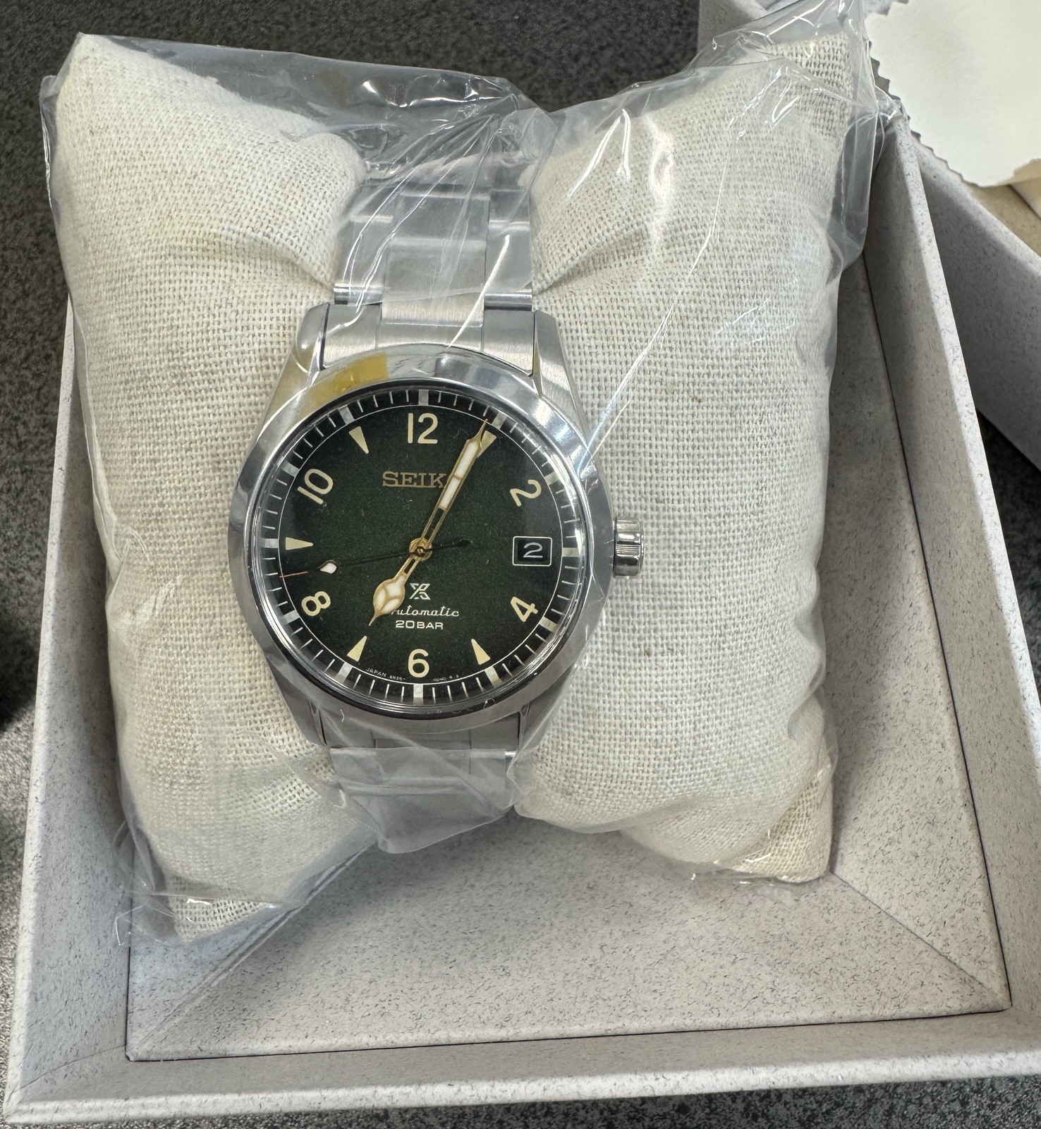 New Seiko Prospex Alpanist Stainless Steel Green Dial Men’s Watch SPB155J1 New