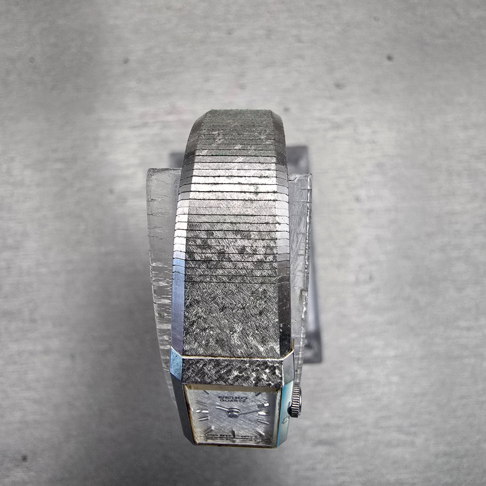 Seiko Watch Women 12mm Silver Dial Silver Tone Rectangle 2E20-5029 New Battery